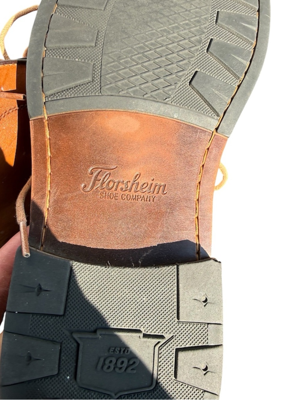 FLORSHEIM ANTHEM PLAIN TOE CHUKKA BOOTS SADDLE TAN LEATHER 12 MEDIUM - Picture 6 of 14